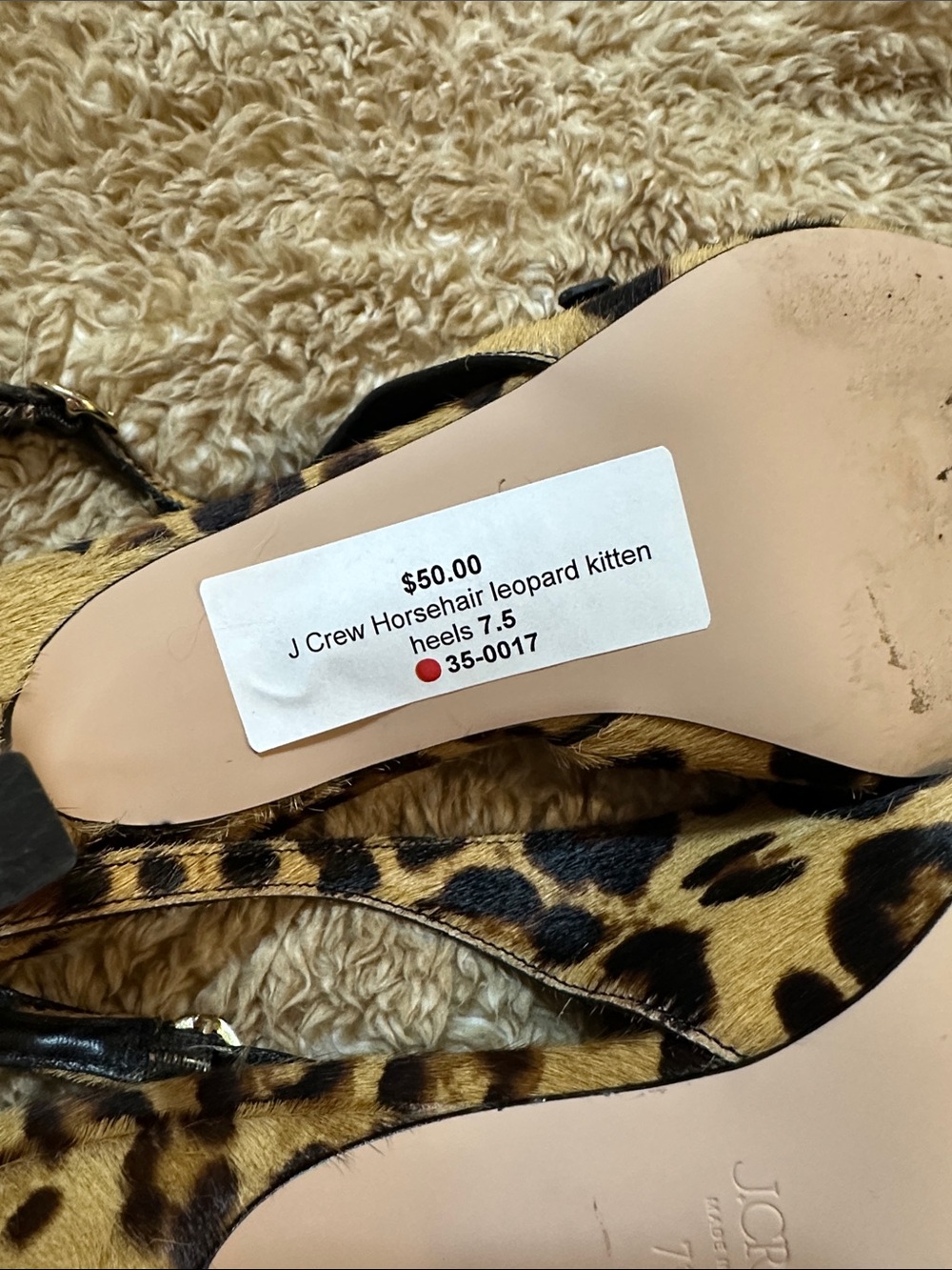 J. Crew Leopard-Print Pointed Toe Slingback Flats - Tan/Black - Picture 3 of 10